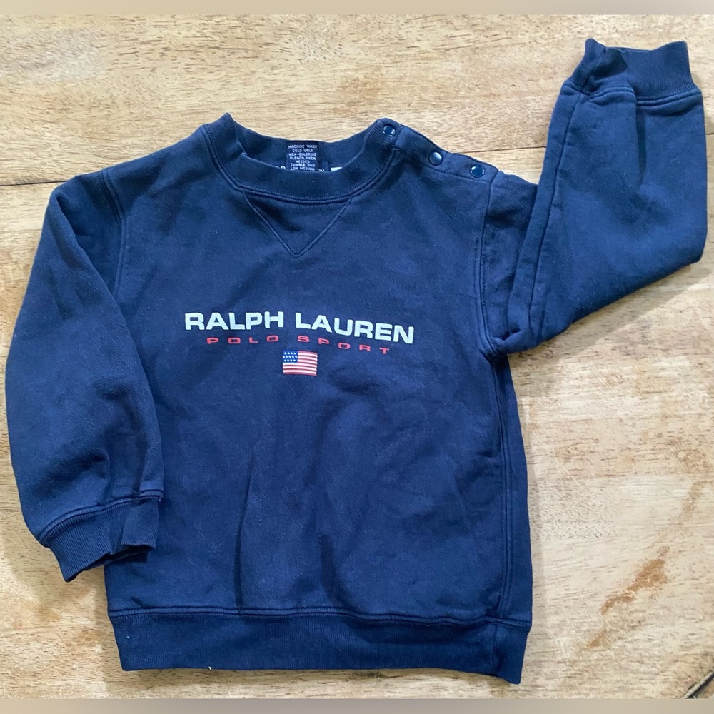 Vintage Ralph Lauren‎ Polo Sport Toddler Sz XL Navy Graphic Sweatshirt